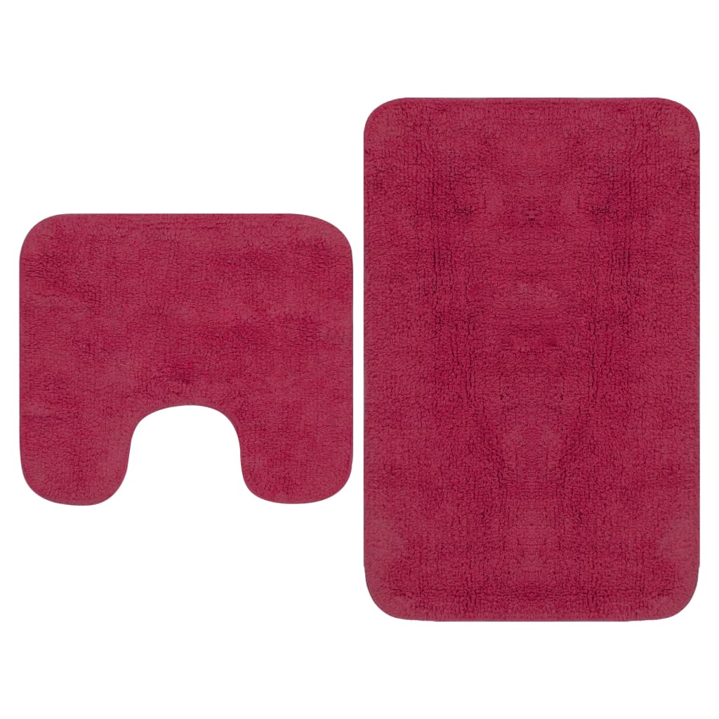 Vidaxl Bathmatting Set stof Fuchsia 2-delt