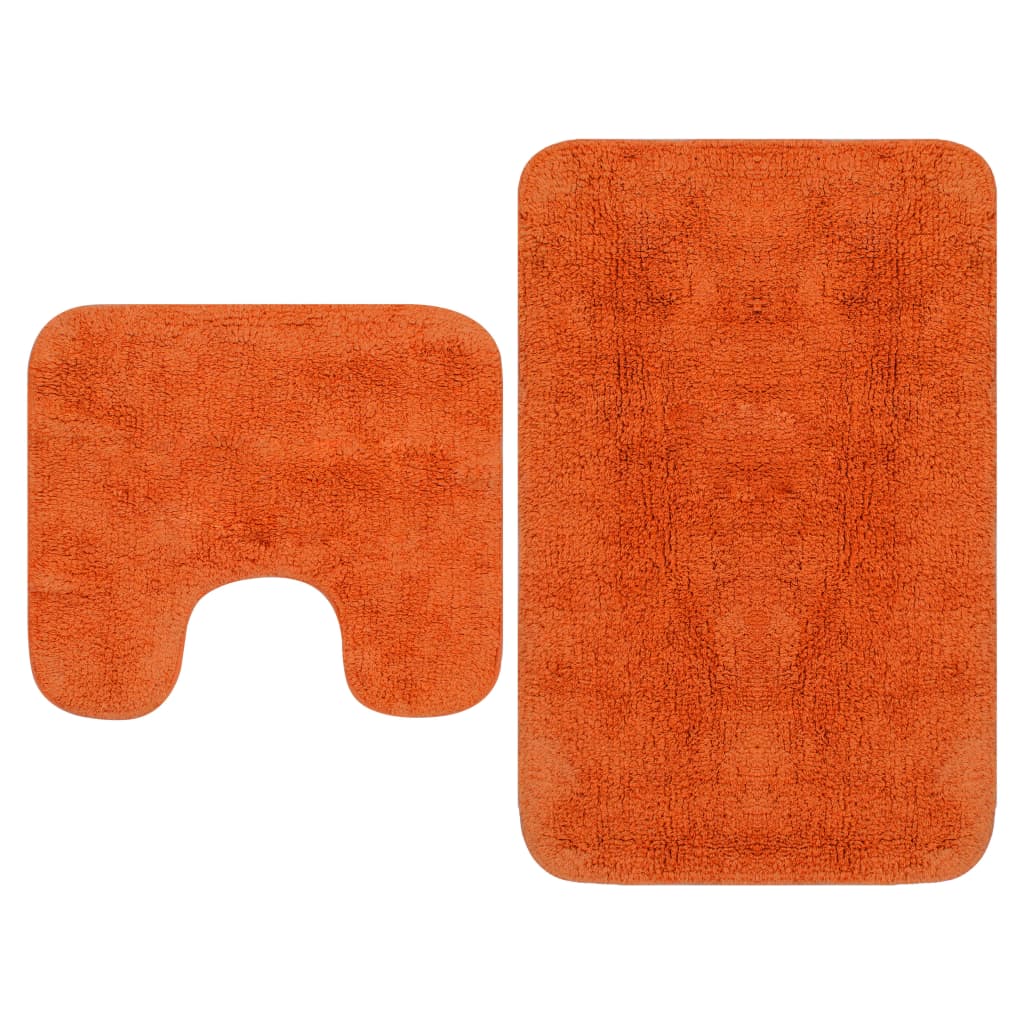 Vidaxl Bathmatting Set Stof Orange 2-del