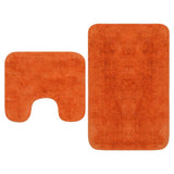 Vidaxl Bathmatting Set Stof Orange 2-del