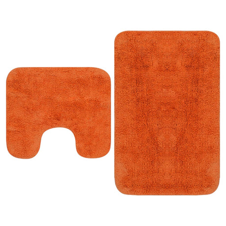 Vidaxl Bathmatting Set Stof Orange 2-del