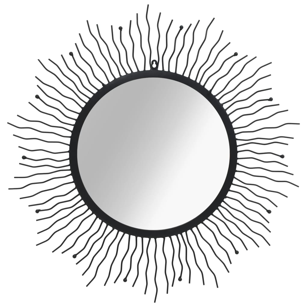 Vidaxl Wall Mirror Sunburst 80 cm sort