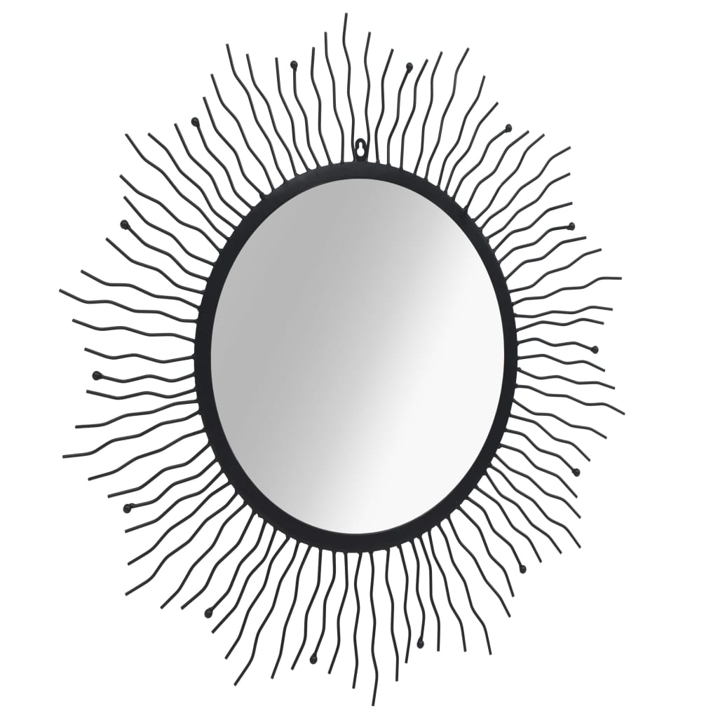 Vidaxl Wall Mirror Sunburst 80 cm sort