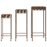 Vidaxl Plant Stand Set Vintage Style Metal Rust Color 3-Piece