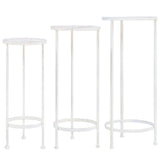 Vidaxl 3-Part Plant Stand Set Vintage Style Metal Antique White