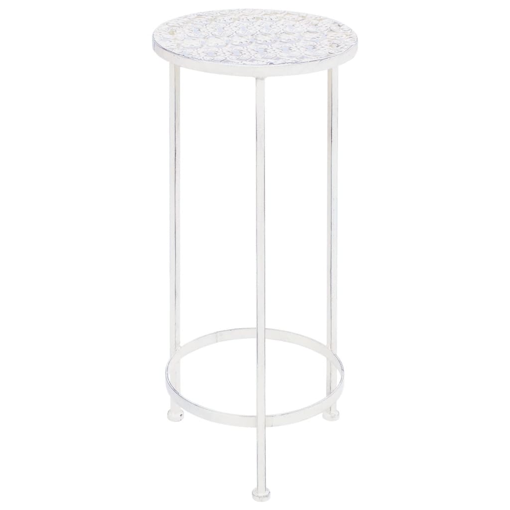 Vidaxl 3-Part Plant Stand Set Vintage Style Metal Antique White