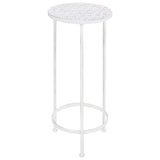 Vidaxl 3-Part Plant Stand Set Vintage Style Metal Antique White