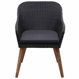 Vidaxl tuinstoelen 2 st met kussens poly rattan zwart