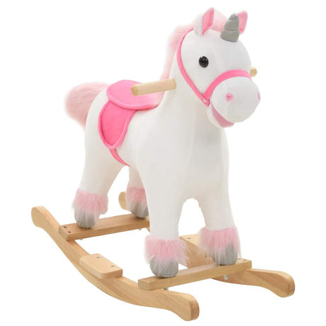 Vidaxl Hobbelier Unicorn 65x32x58 cm plys hvid og lyserød