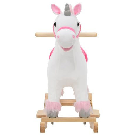 Vidaxl Hobbelier Unicorn 65x32x58 cm plys hvid og lyserød
