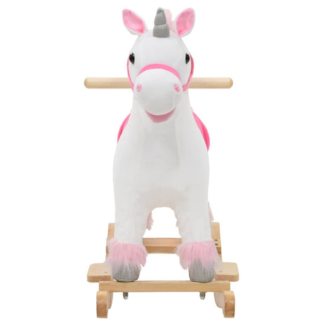 Vidaxl Hobbelier Unicorn 65x32x58 cm plys hvid og lyserød