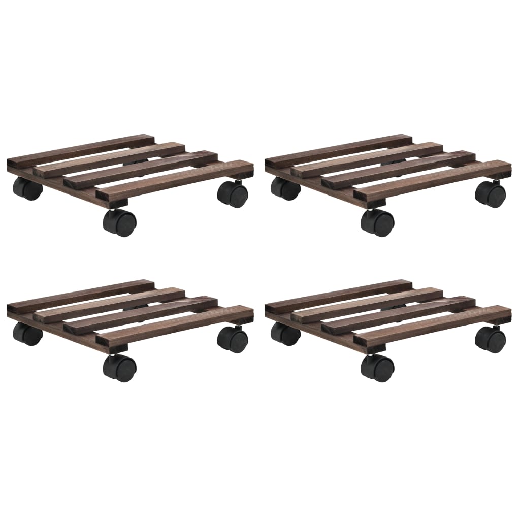 Vidaxl Plant Rollers 4 St 25x25 cm cedertræ træ