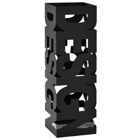 Vidaxl Paraply Holder Design Steel Black