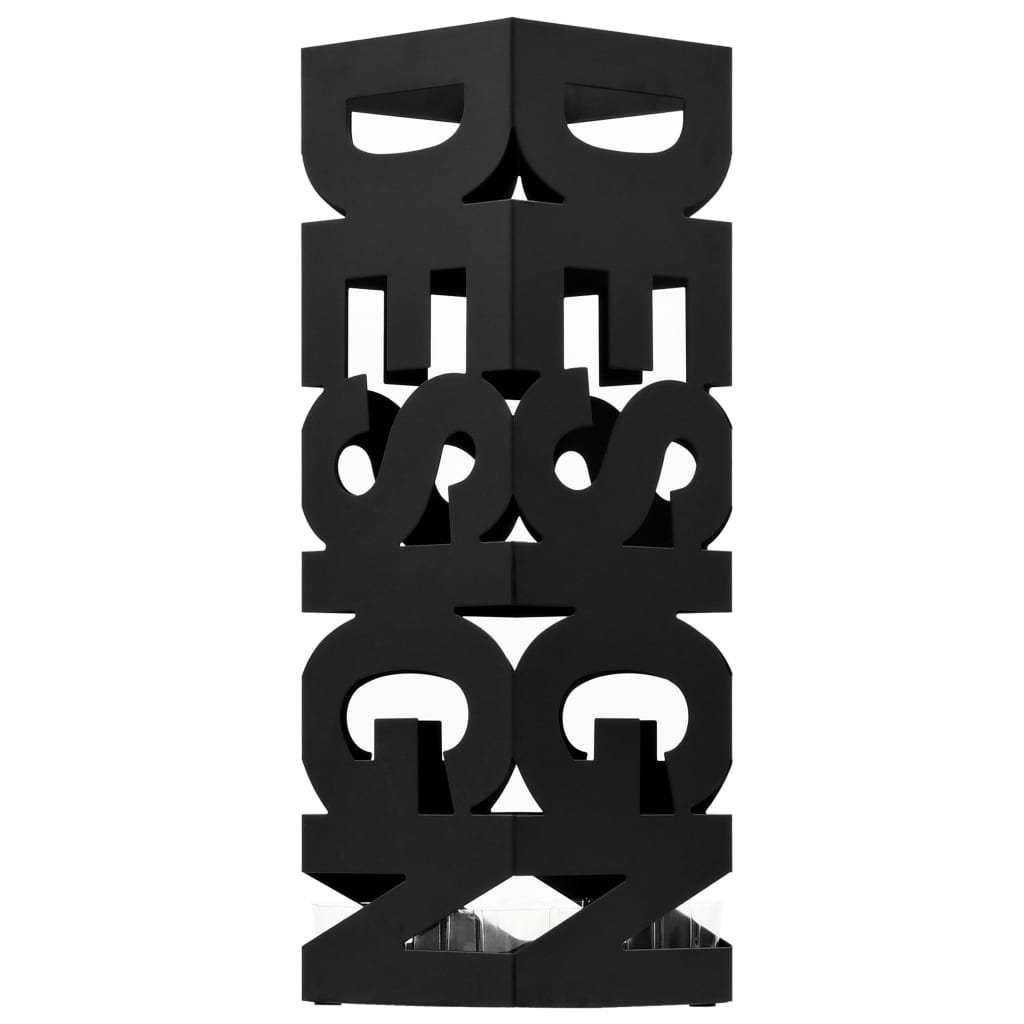 Vidaxl Paraply Holder Design Steel Black