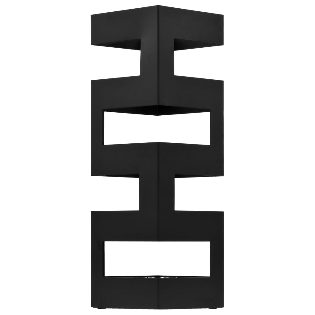 Vidaxl paraplyholder stål sort