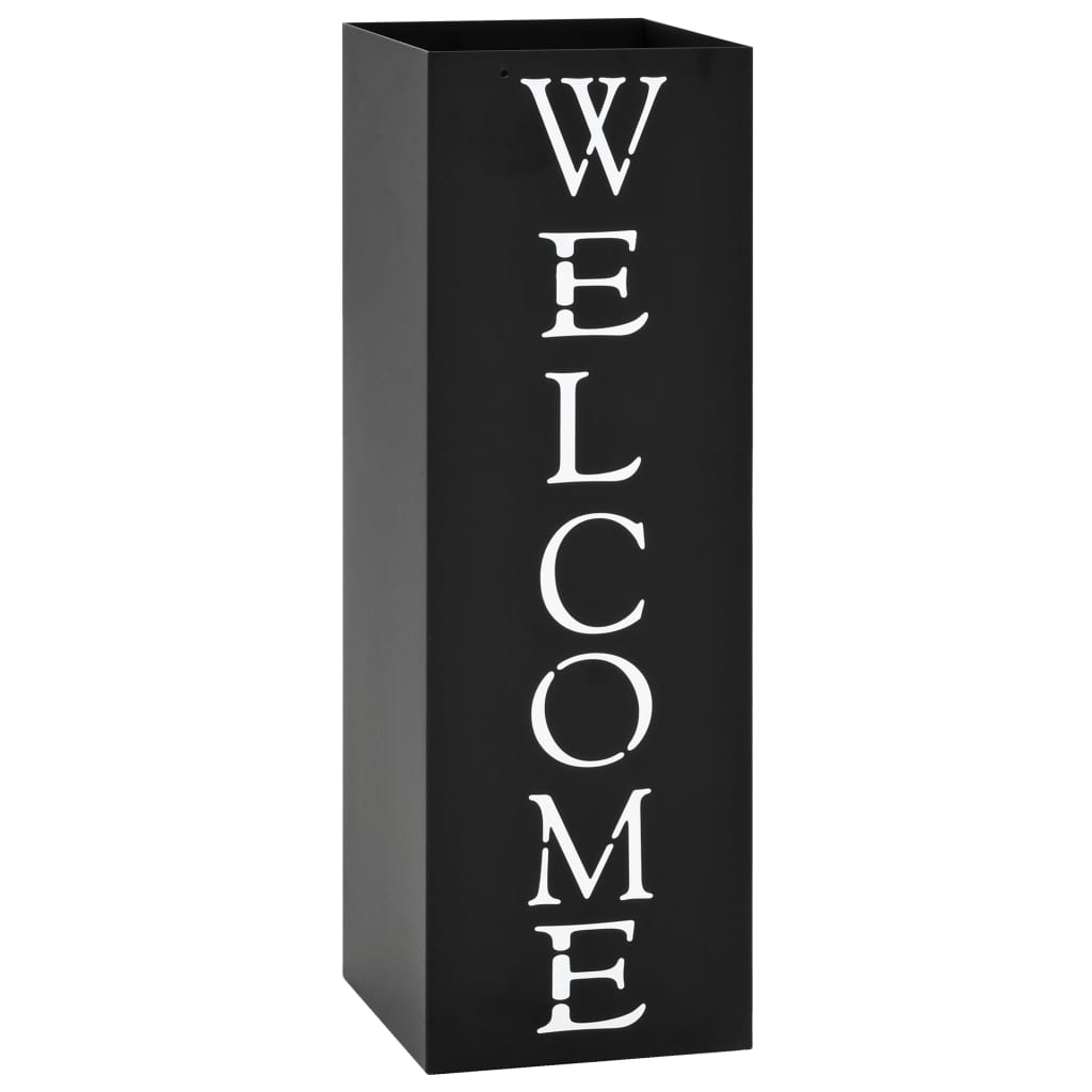 Vidaxl paraplyholder Velkommen Steel Black