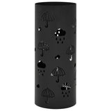Vidaxl paraplyholder paraply stål sort