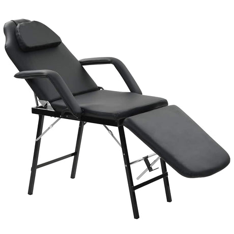 Vidaxl -behandlingsstol til ansigt 185x78x76 cm kunstig læder sort