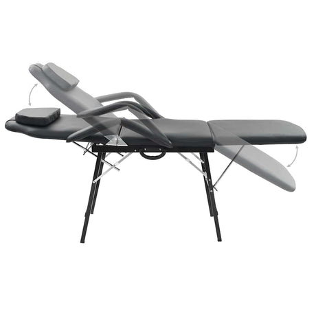 Vidaxl -behandlingsstol til ansigt 185x78x76 cm kunstig læder sort