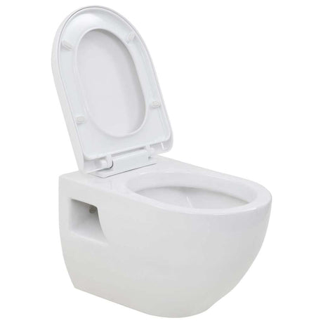 Vidaxl væg toilet keramisk hvid