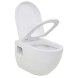 Vidaxl væg toilet keramisk hvid