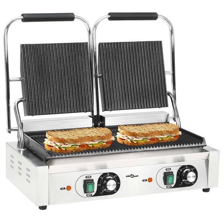 VidaXL panini grill dobbeltrillet 3600 b 57x30,5x20 cm