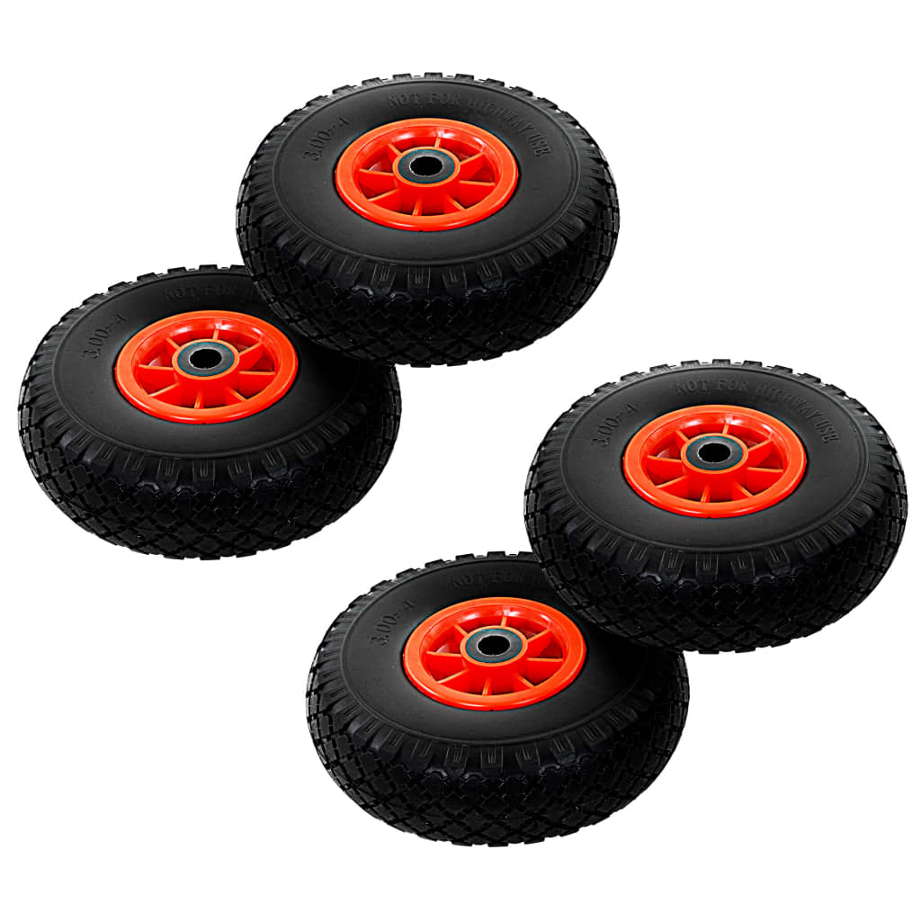 Vidaxl Hand Truck Wheels 3,00-4 (260x85) Solid PU 4 stk