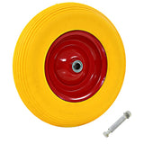 Vidaxl trillebørhjul med aksel 4,00-8 390 mm fast PU