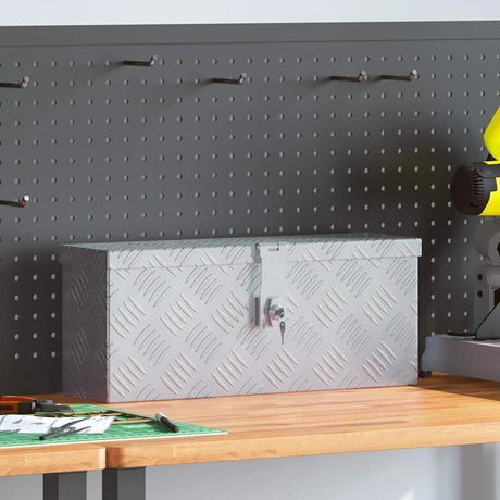 Vidaxl Aluminium Box 48.5x14x20 cm sølvfarvet