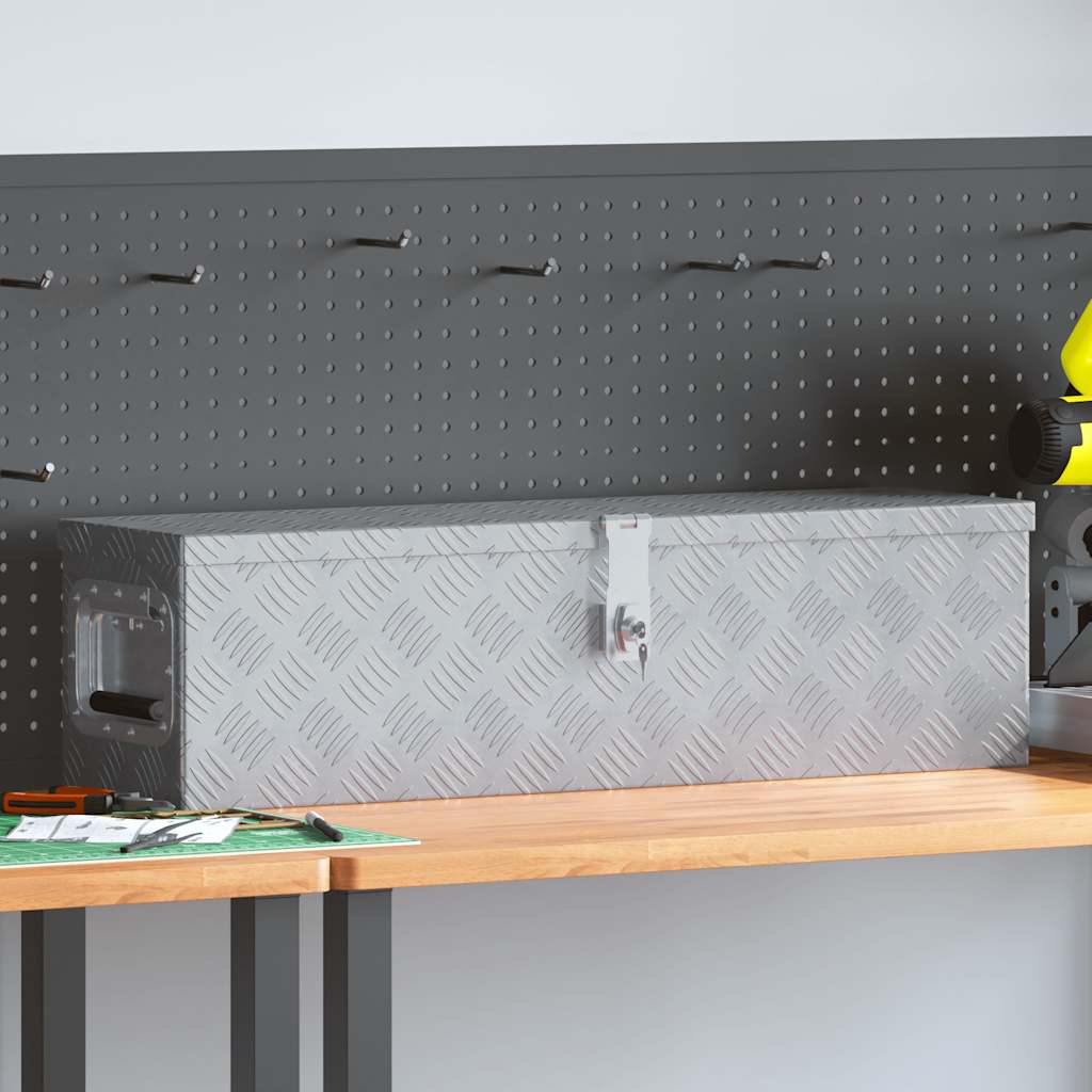 Vidaxl Aluminium Box 80.5x22x22 cm sølvfarvet