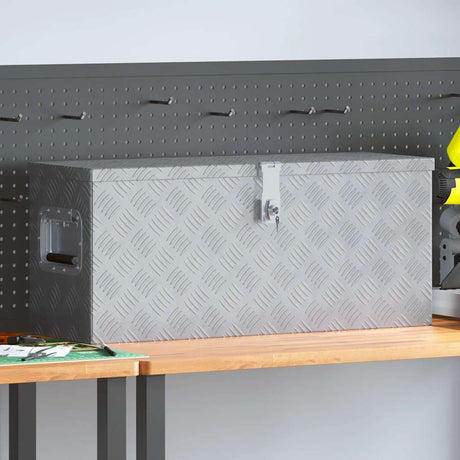 Vidaxl Aluminium Box 76.5x26.5x33 cm sølvfarvet