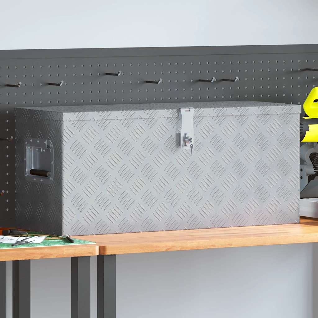 Vidaxl Aluminium Box 80x30x35 cm sølvfarvet