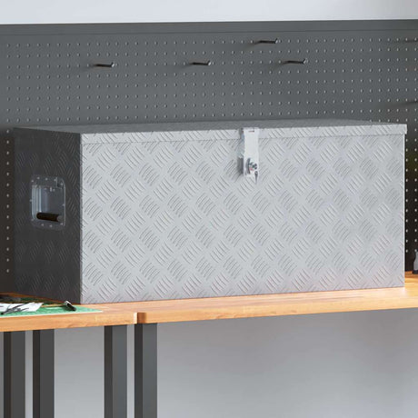 Vidaxl opbevaringsboks 90.5x35x40 cm aluminium sølvfarvet