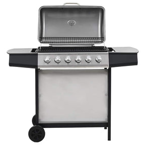 Vidaxl gasgrill med 6 madlavningszoner rustfrit stål sølvfarvet