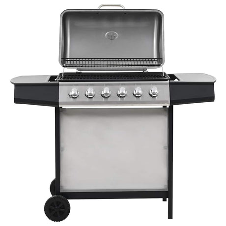 Vidaxl gasgrill med 6 madlavningszoner rustfrit stål sølvfarvet