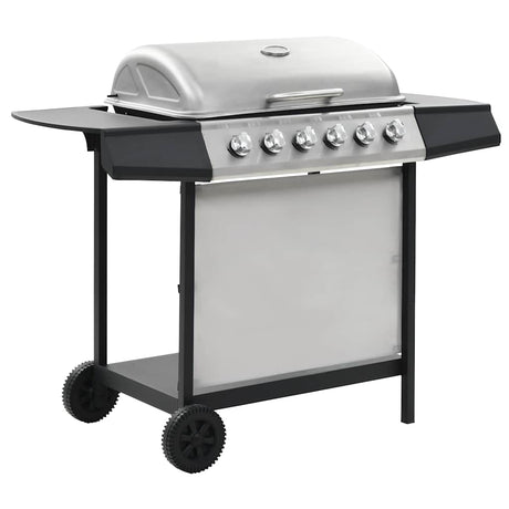 Vidaxl gasgrill med 6 madlavningszoner rustfrit stål sølvfarvet