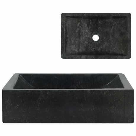 Vidaxl Sink 45x30x12 cm marmor højglans sort