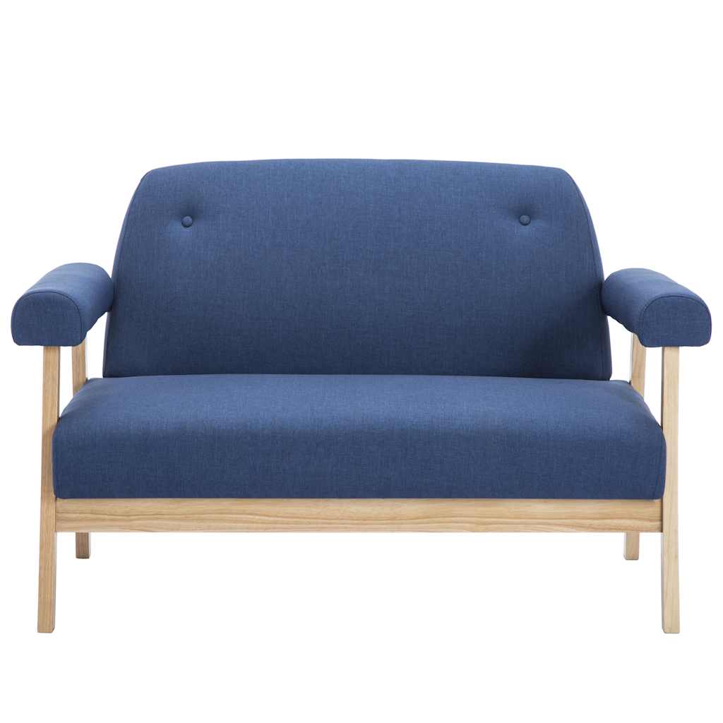 Vidaxl tweezitsbank stof blauw