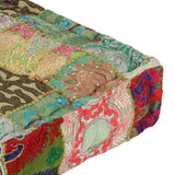 Vidaxl poef patchwork vierkant handgemaakt 50x50x12 cm katoen groen