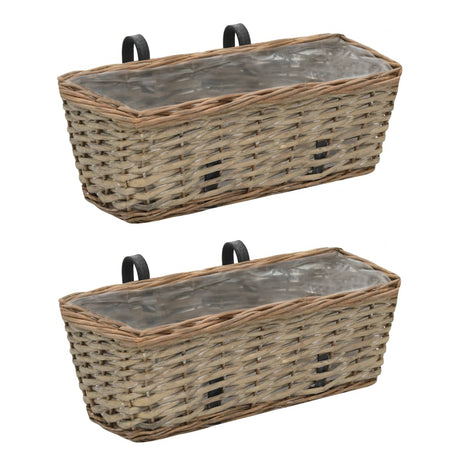 Vidaxl Balkon Bins 2 stk 40 cm kurv med PE -foring