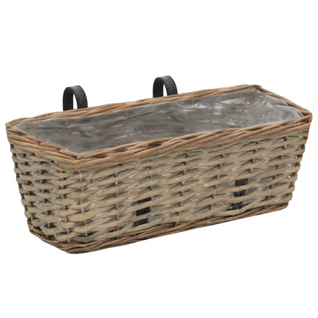 Vidaxl Balkon Bins 2 stk 40 cm kurv med PE -foring