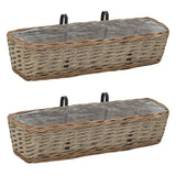 Vidaxl Balkon Bins 2 stk 60 cm kurv med PE -foring