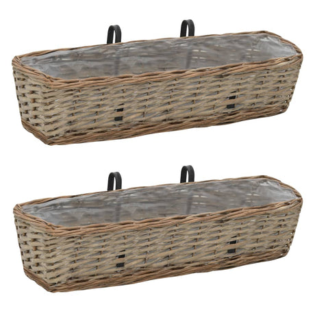 Vidaxl Balkon Bins 2 stk 60 cm kurv med PE -foring