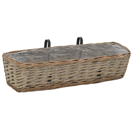 Vidaxl Balkon Bins 2 stk 60 cm kurv med PE -foring