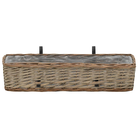 Vidaxl Balkon Bins 2 stk 60 cm kurv med PE -foring