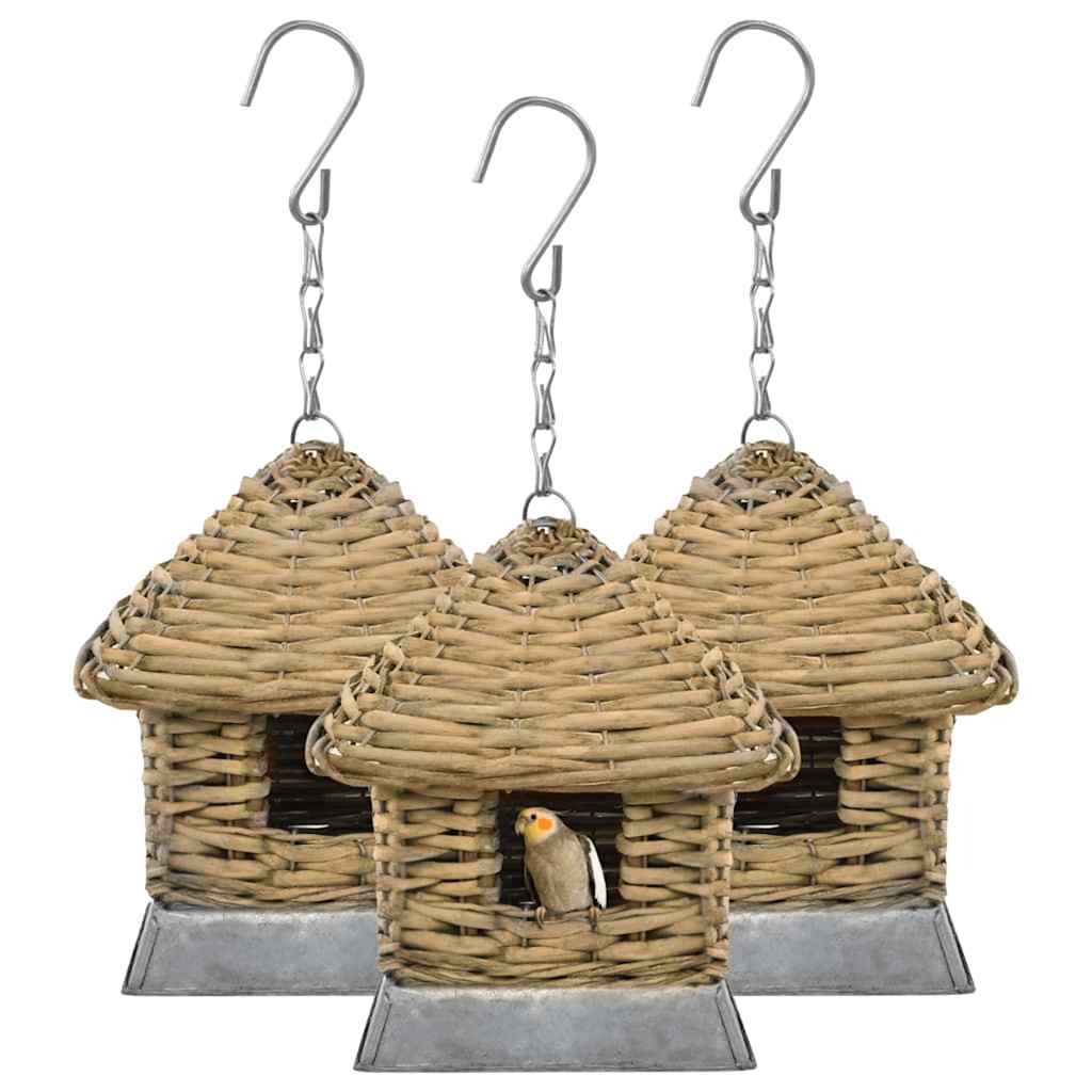 Vidaxl Birdhouses 3 St Wicker