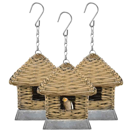 Vidaxl Birdhouses 3 St Wicker