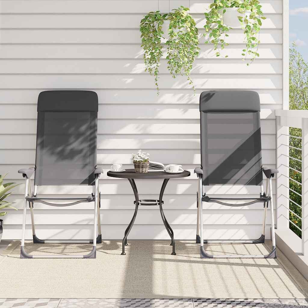 Vidaxl campingpladsstole 2 stk. Foldende aluminiumgrå