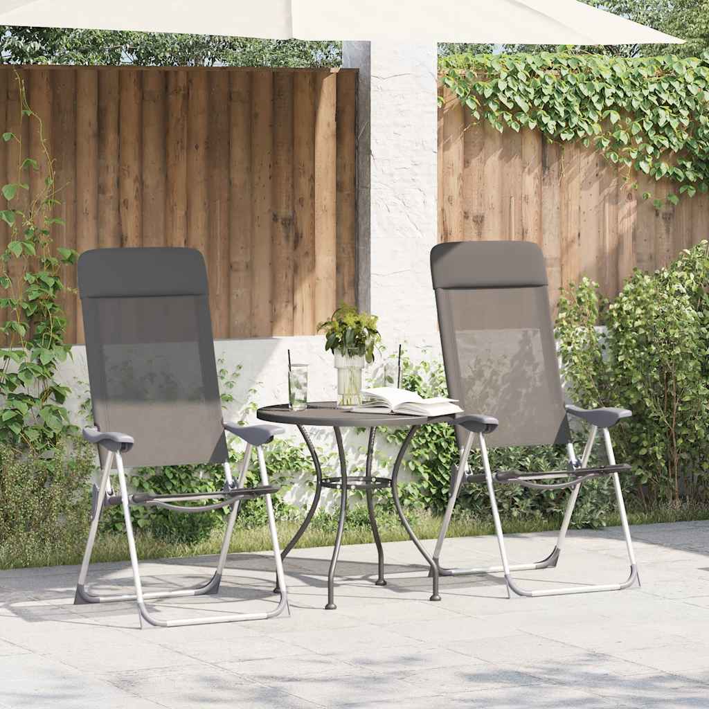 Vidaxl campingpladsstole 2 stk. Foldende aluminiumgrå