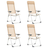 Vidaxl campingstole 4 pcs foldning aluminiumscreme hvid