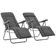 Vidaxl opklapbare stoelen met kussens, 2 stuks, grijs